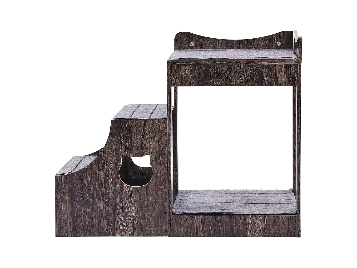 Lit Superposé SucceBuy pour Animaux de Compagnie, Gris, Perchoir de Fenêtre pour Chien/Chat, Intérieur avec Escaliers