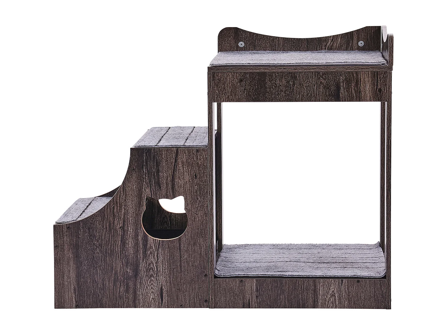 Lit Superposé SucceBuy pour Animaux de Compagnie, Gris, Perchoir de Fenêtre pour Chien/Chat, Intérieur avec Escaliers