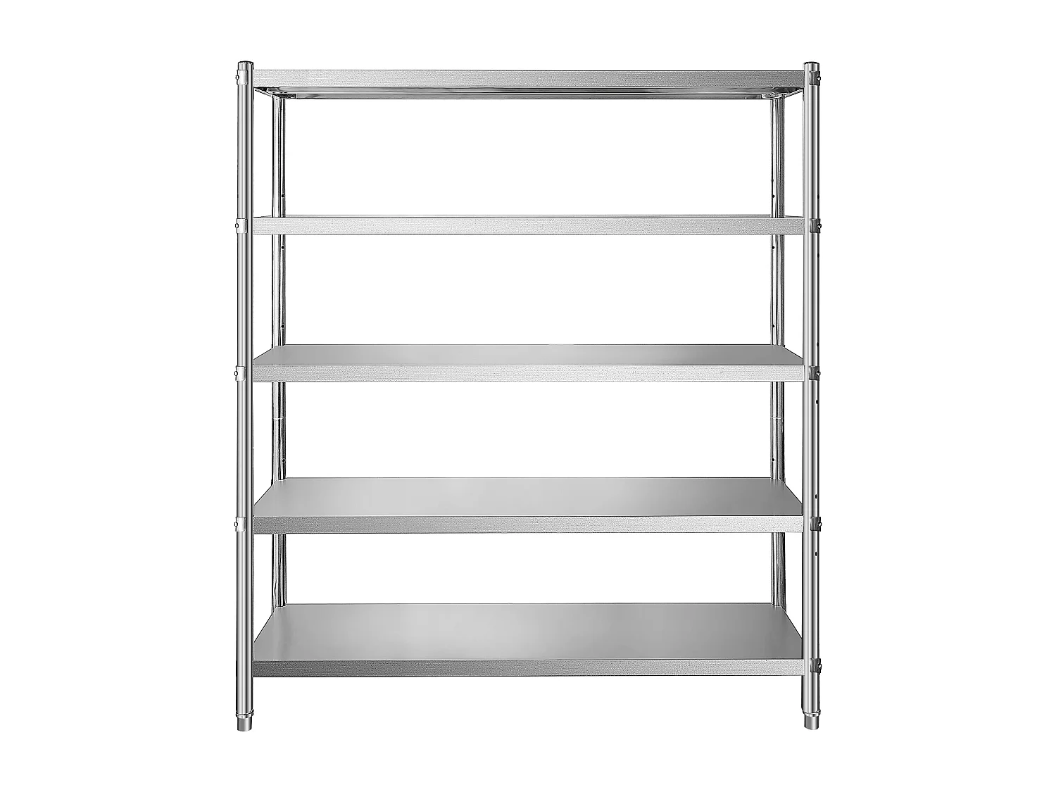 Regelbare SucceBuy 5-lags Opslagrek in Roestvrij Staal, Stevige Plank, in Hoogte Verstelbaar