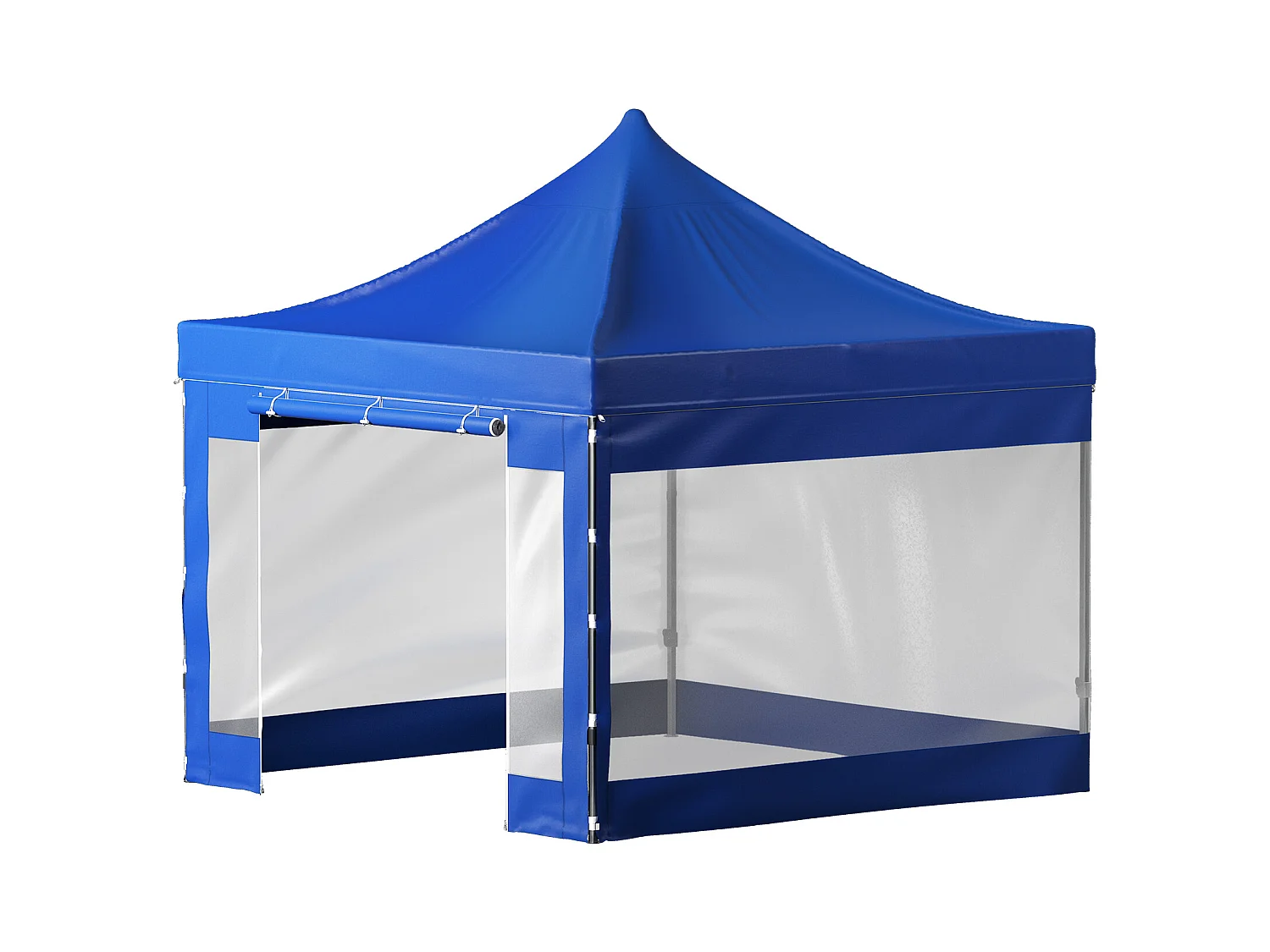 Vouwbare Baldakinten SucceBuy, 305 x 305 cm, Exterieur Belvédère met Zijwanden, Blauw