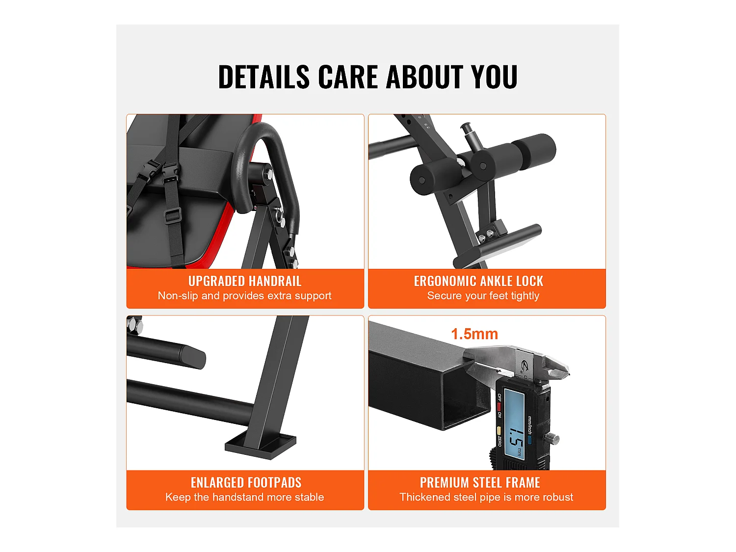 Table d'Inversion SucceBuy, Civière Dorsale de Décompression Robuste, Capacité de 136 kg, Banc d'Inversion Pliable, Rouge/Noir