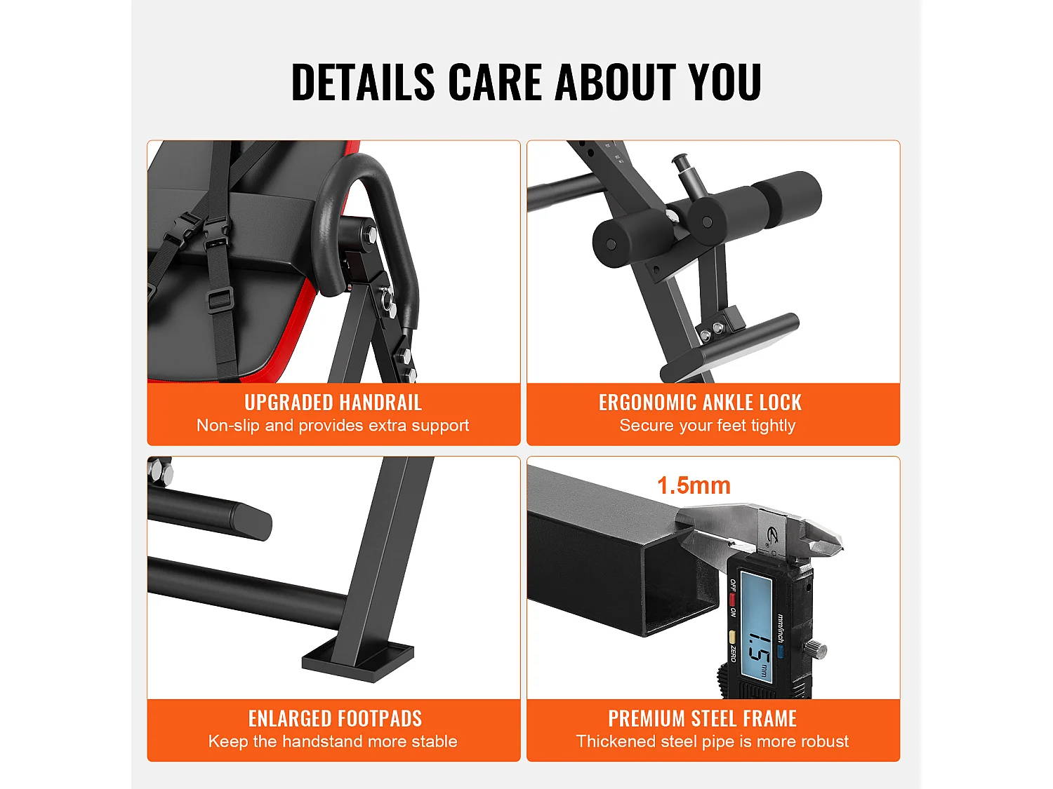Table d'Inversion SucceBuy, Civière Dorsale de Décompression Robuste, Capacité de 136 kg, Banc d'Inversion Pliable, Rouge/Noir