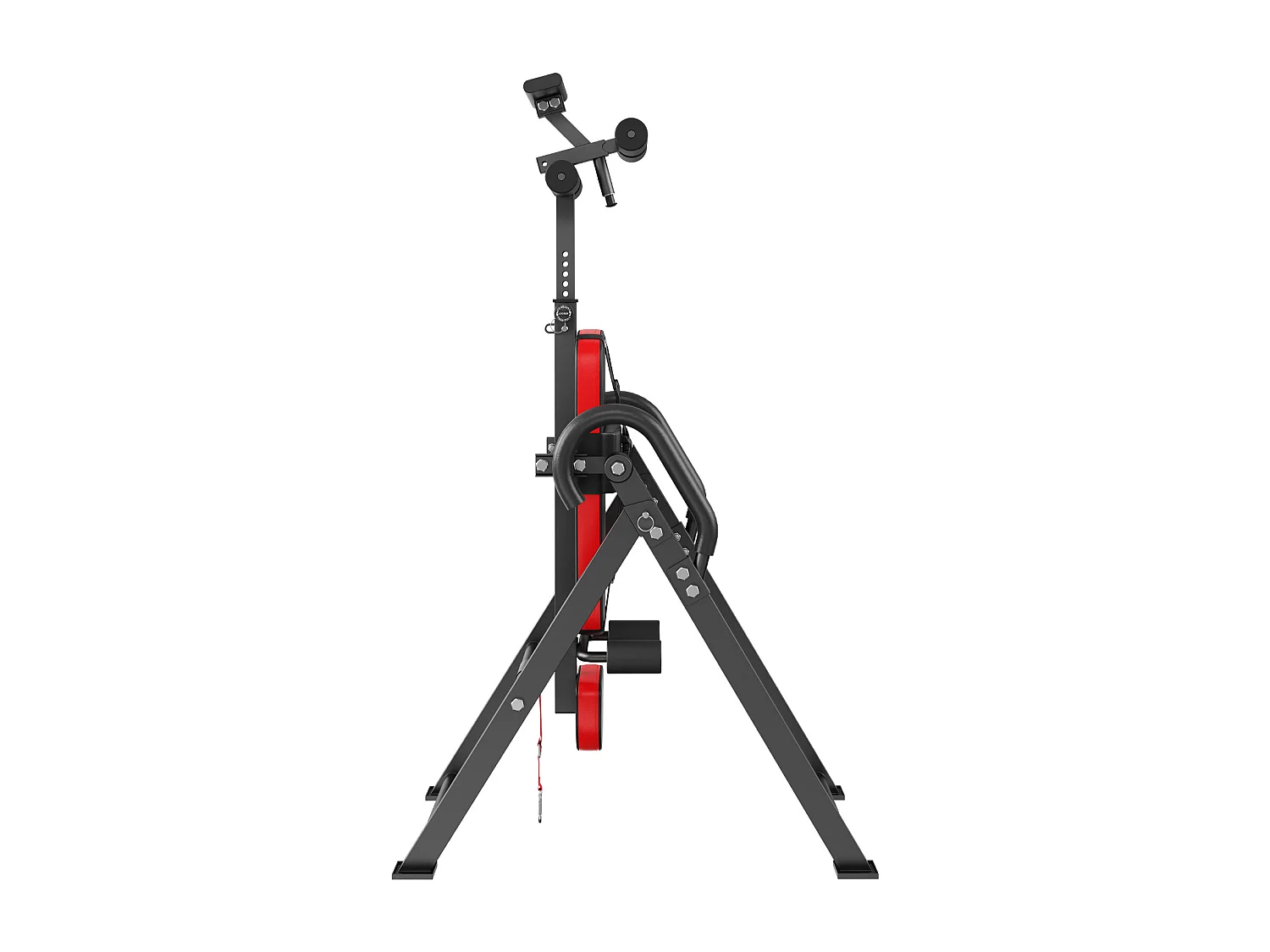 Table d'Inversion SucceBuy, Civière Dorsale de Décompression Robuste, Capacité de 136 kg, Banc d'Inversion Pliable, Rouge/Noir