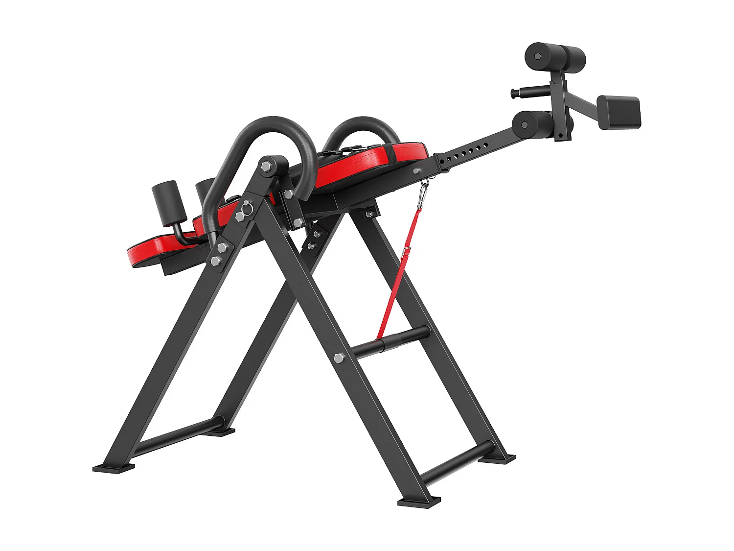 Table d'Inversion SucceBuy, Civière Dorsale de Décompression Robuste, Capacité de 136 kg, Banc d'Inversion Pliable, Rouge/Noir