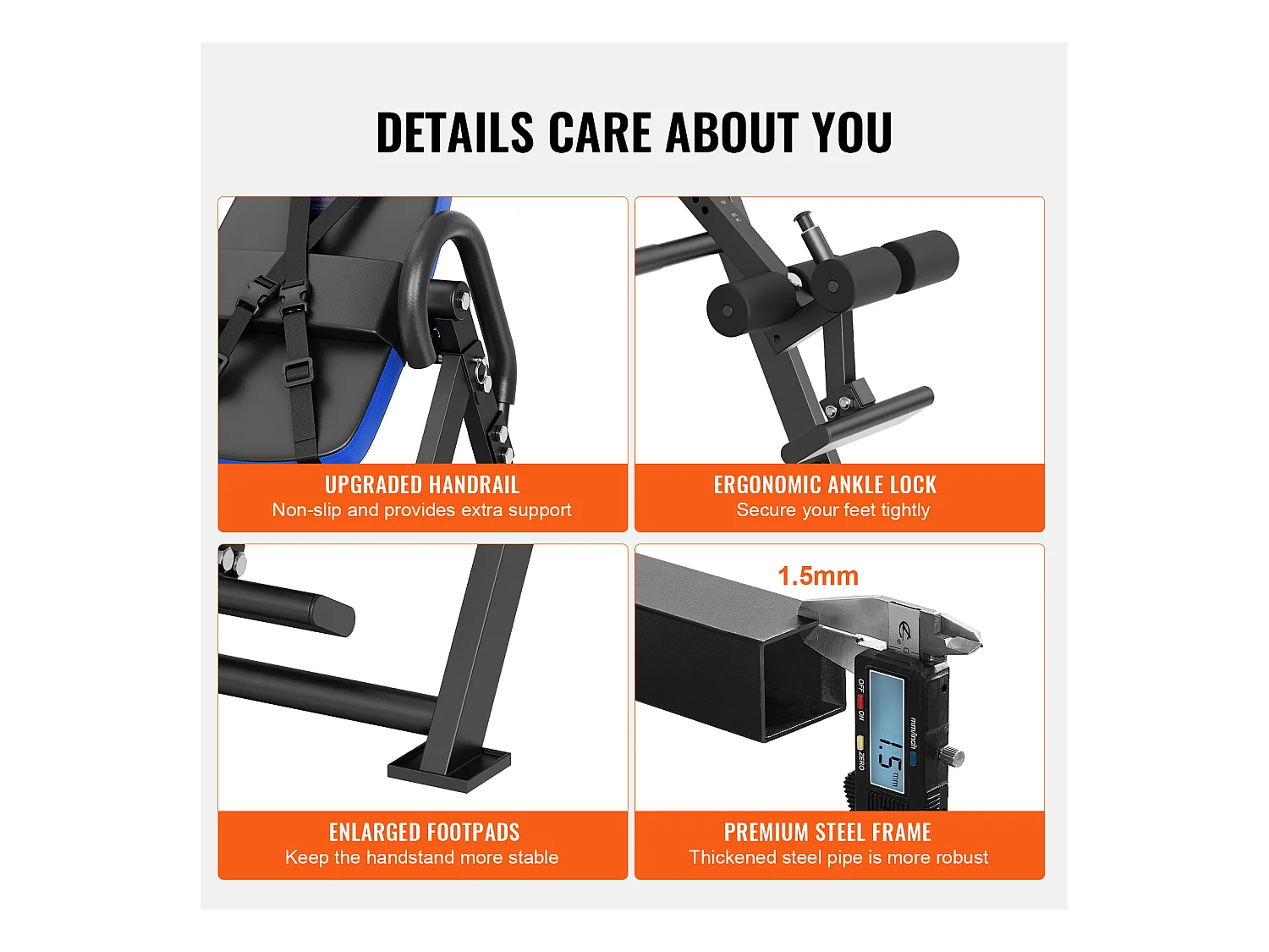 Table d'Inversion SucceBuy Capacité de 136 kg, Équipement de Musculation Pliable, Bleu/Noir