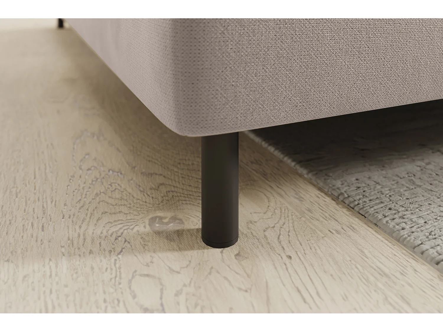 Petit canapé d'angle en tissu convertible avec coffre BOREA 208cm-Taupe-angle gauche