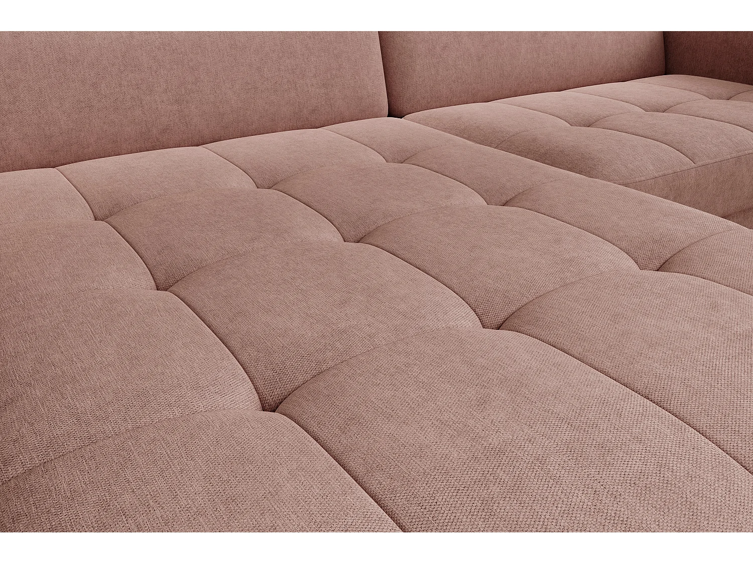 Petit canapé d’angle convertible tissu Kunder-Saumon-angle gauche