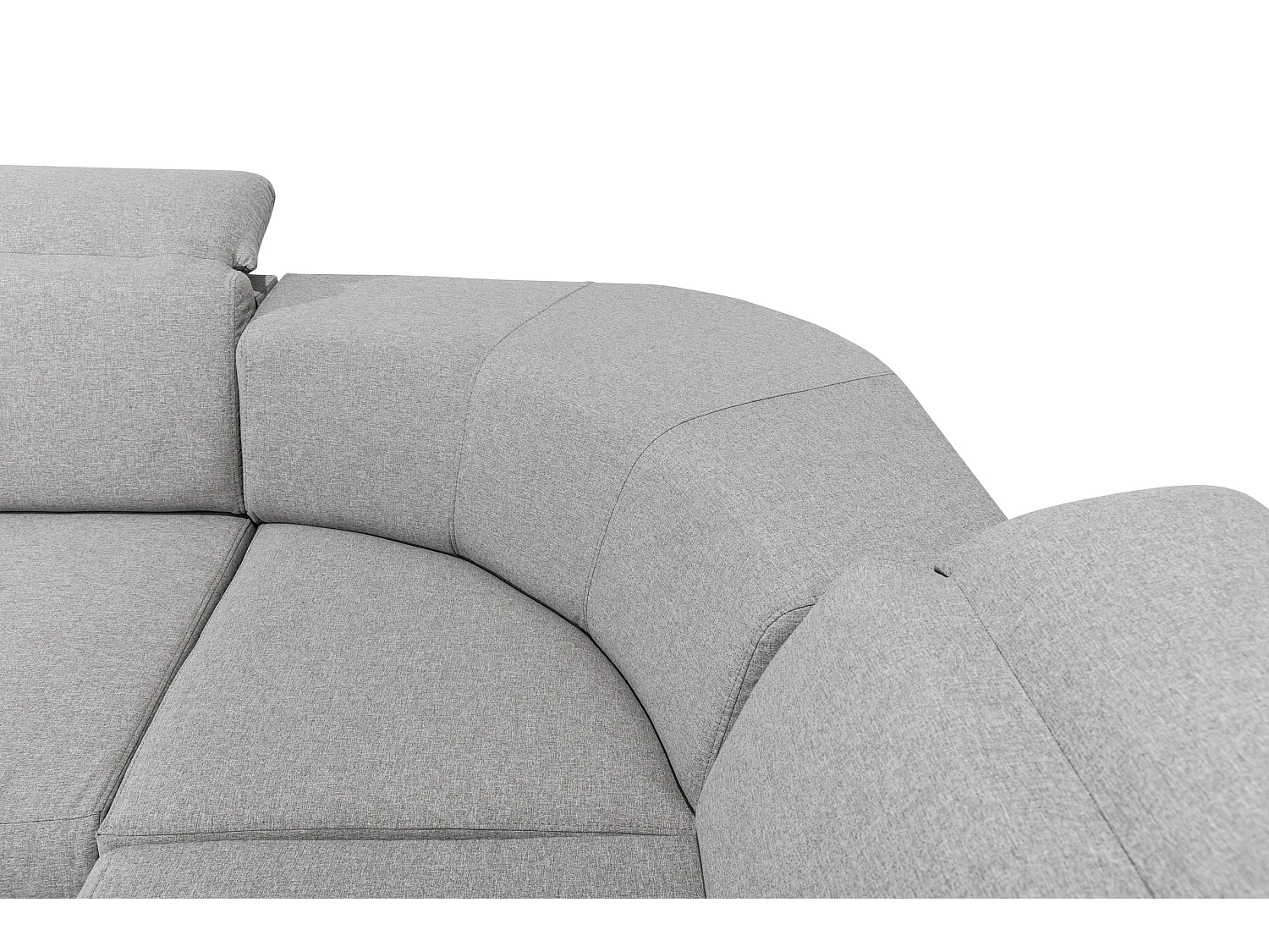 Canapé d'angle réversible et convertible tissu Neo - Pieds acier chromé-Beige chiné