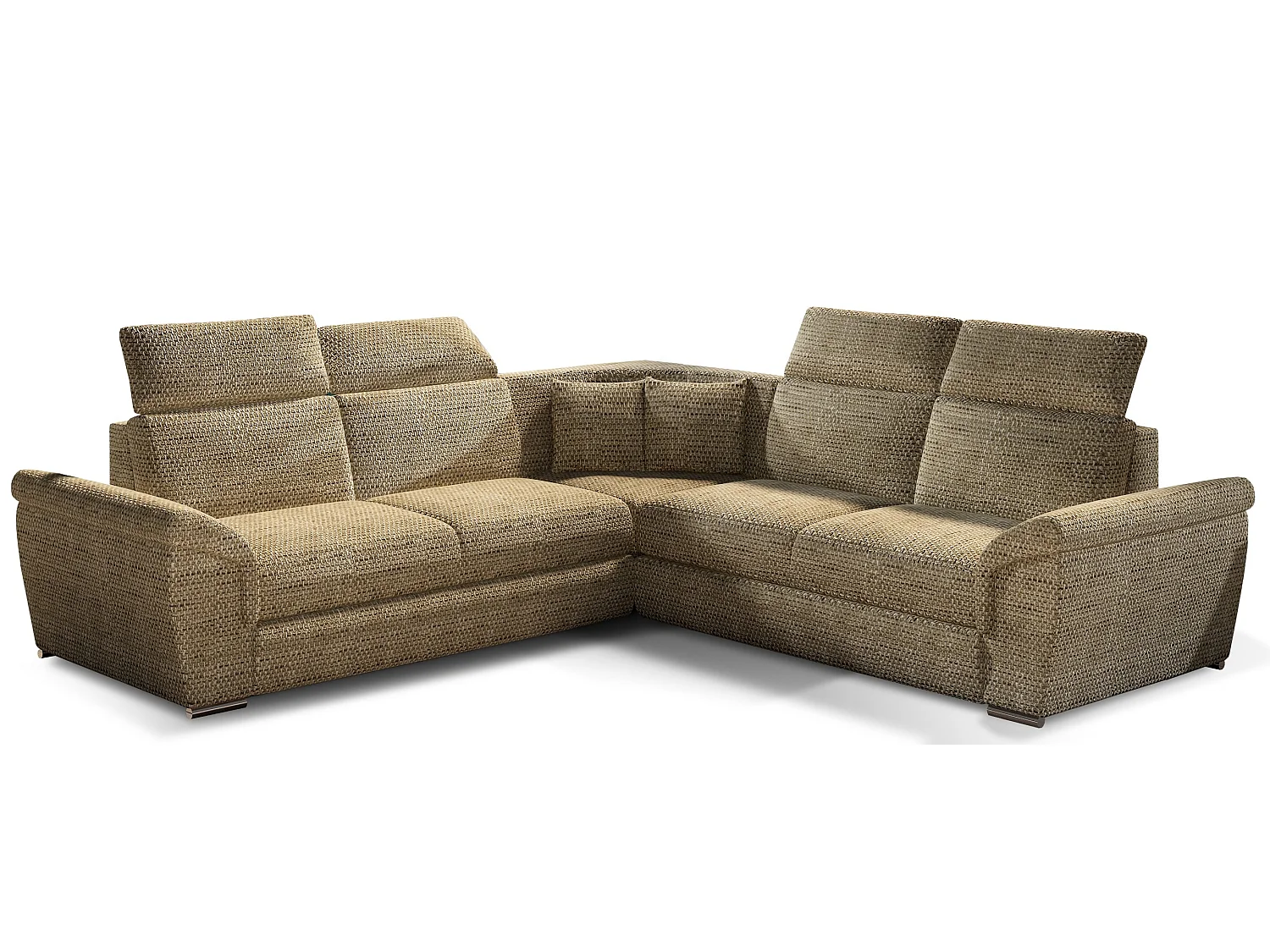Canapé d'angle réversible convertible 5 places en tissu chine beige NEO