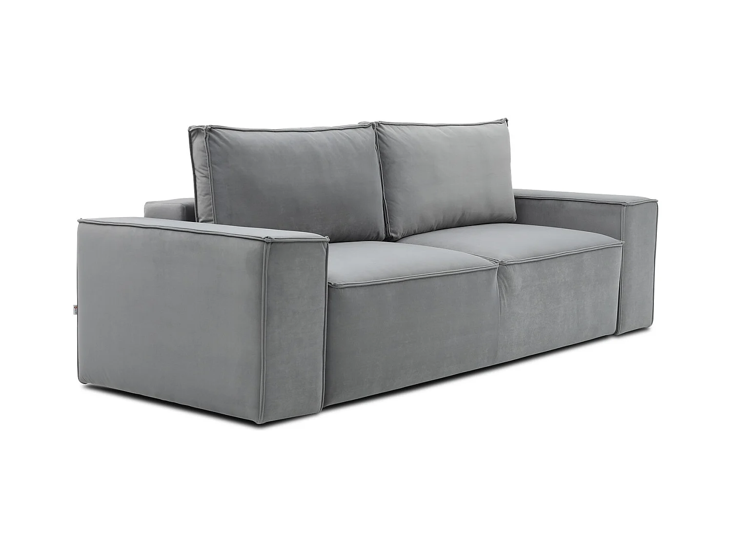 Grand canapé convertible en velours WILACE - Confort moderne et élégant-Gris perle
