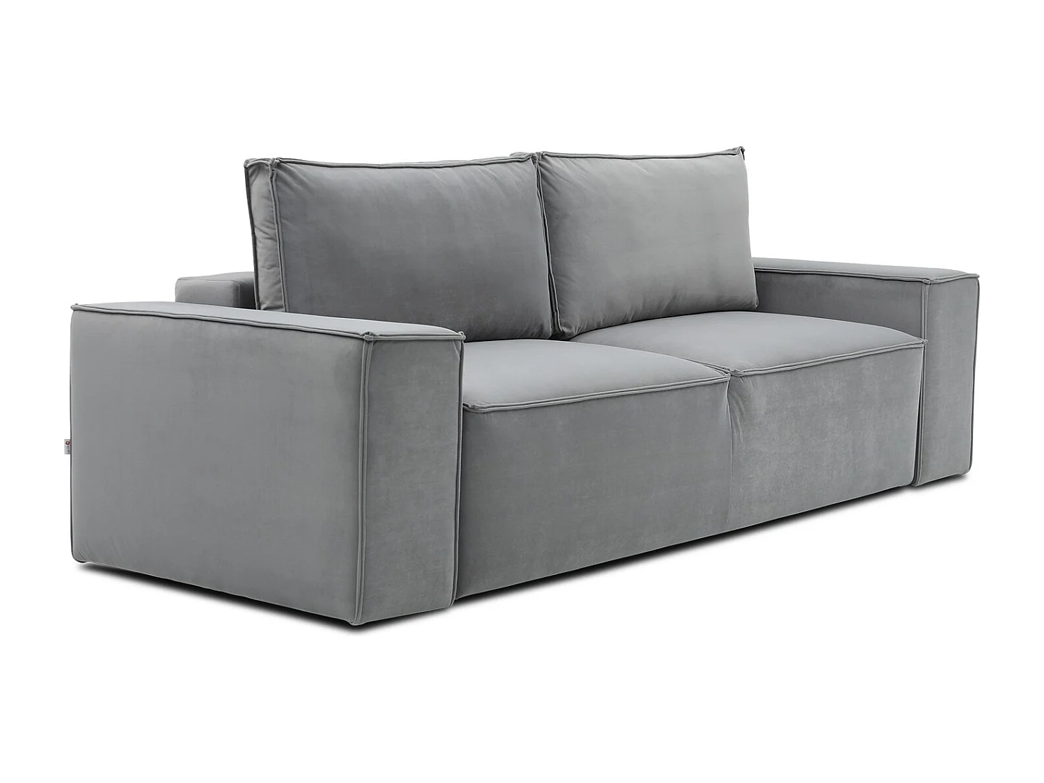 Grand canapé convertible en velours WILACE - Confort moderne et élégant-Gris perle