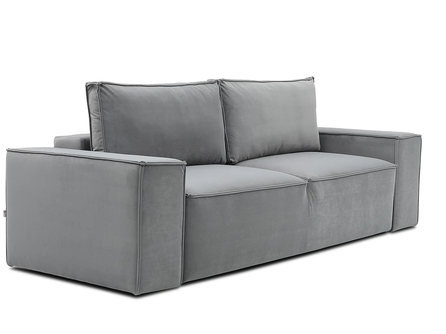Grand canapé convertible en velours WILACE - Confort moderne et élégant-Gris perle