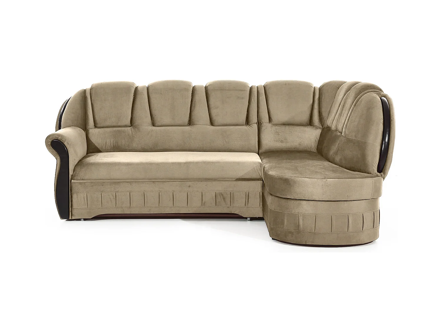 Canapé d'angle convertible avec rangement en velours Majesté-Bleu foncé-angle droit