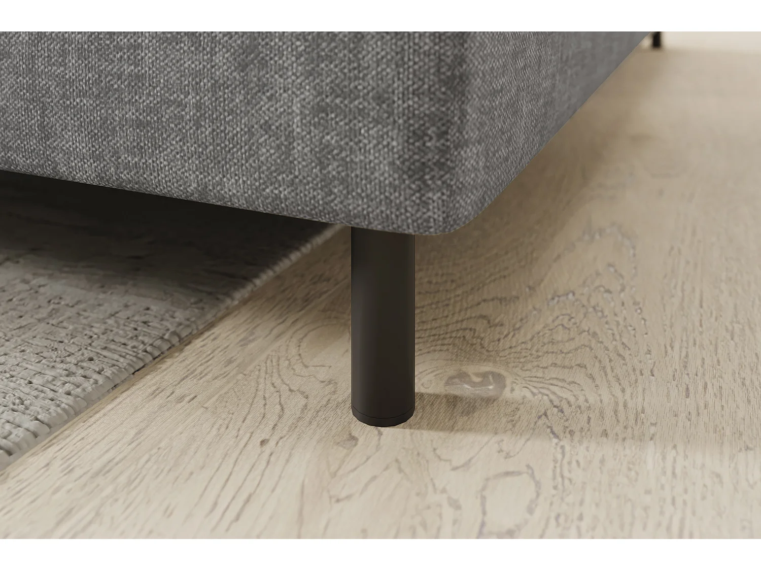 Kleine omvormbare stoffen hoekbank met opbergruimte BOREA 208 cm-Kleur Grijs-juiste hoek