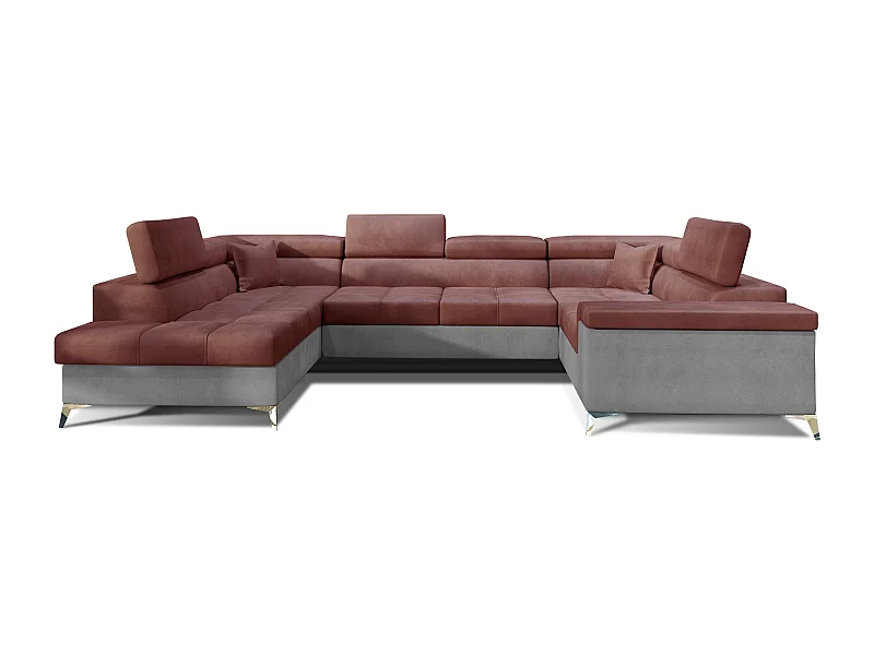 TRIANO fluwelen panoramische slaapbank - verstelbare hoofdsteunen-Kleur -Opslagruimte naar links