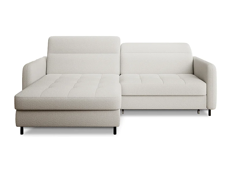 Petit canapé d’angle convertible tissu Kunder-Blanc-angle gauche