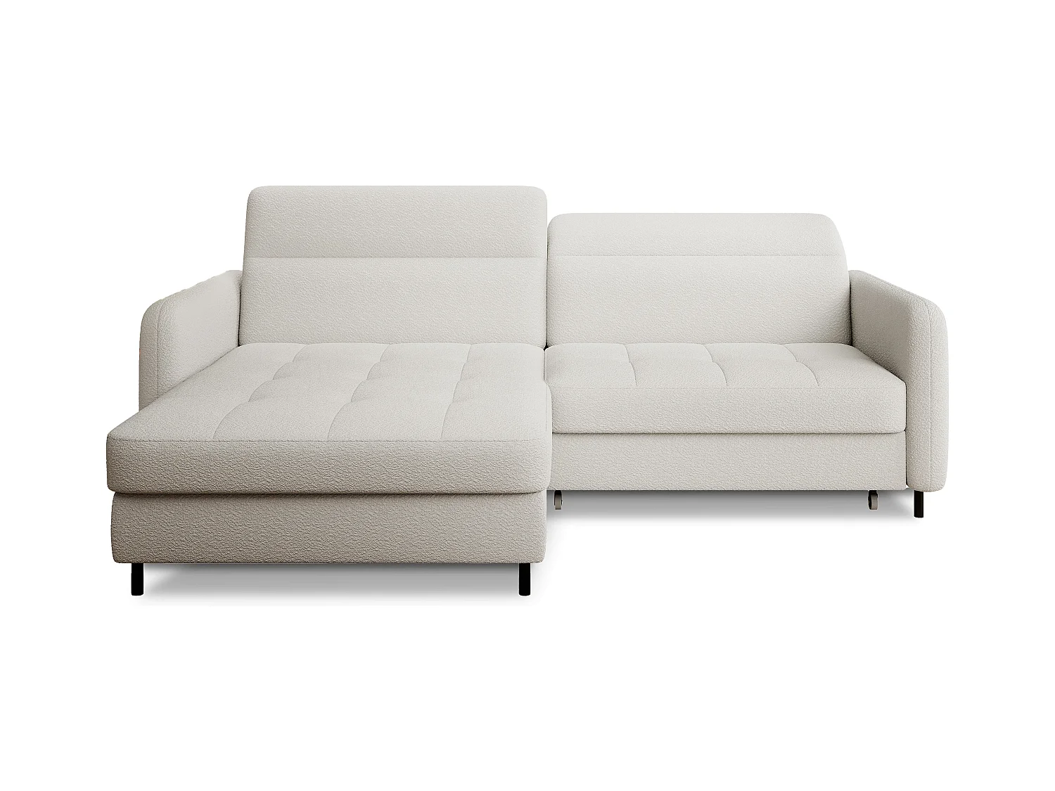 Petit canapé d’angle convertible tissu Kunder-Blanc-angle gauche