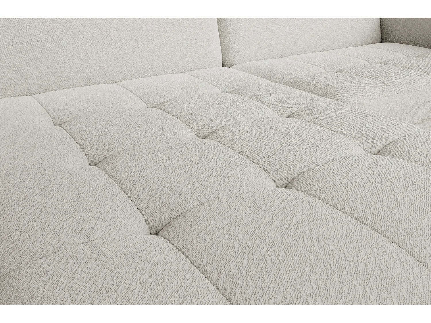 Petit canapé d’angle convertible tissu Kunder-Blanc-angle gauche