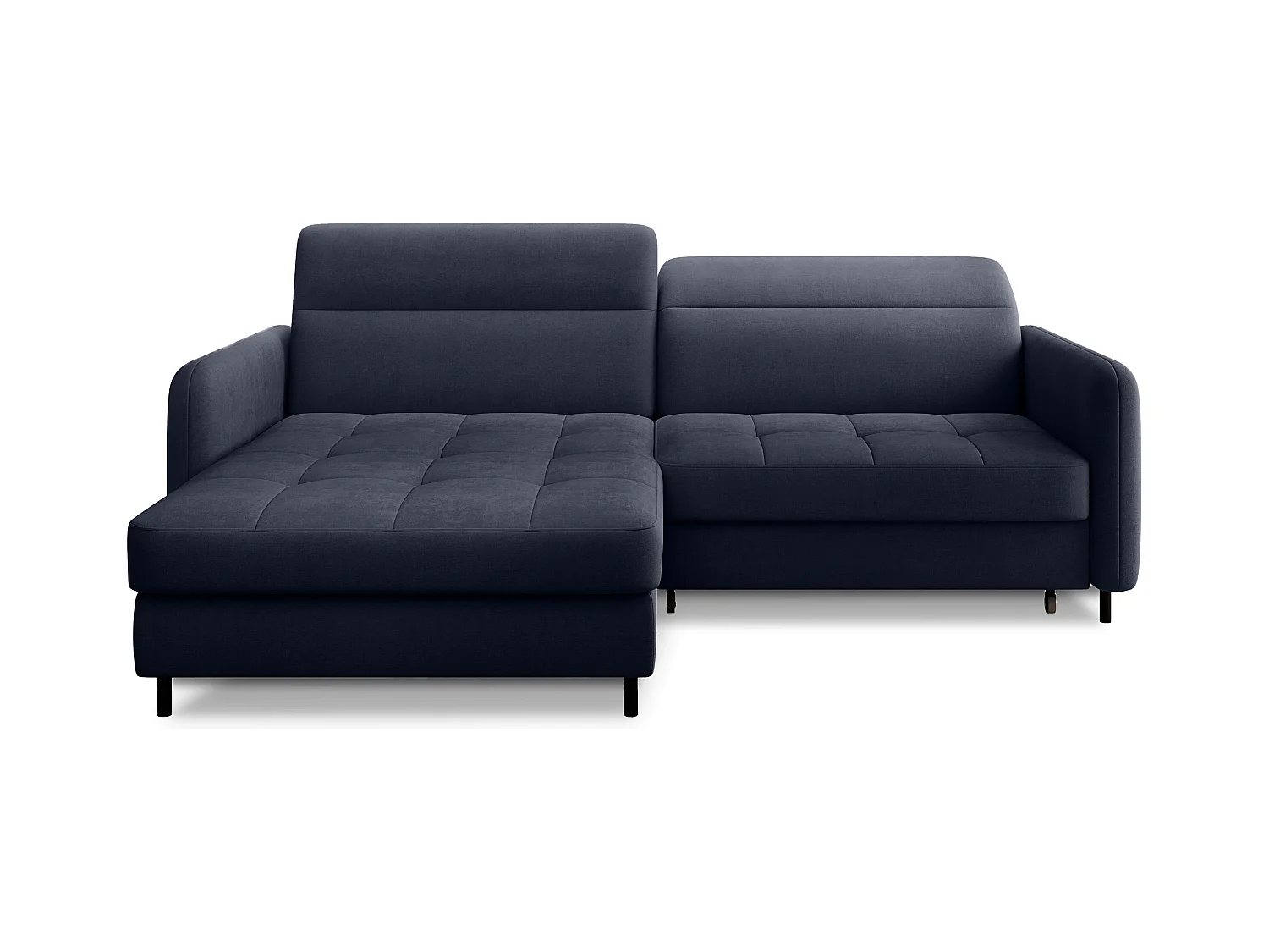 Petit canapé d’angle convertible tissu Kunder-Bleu turquin-angle gauche