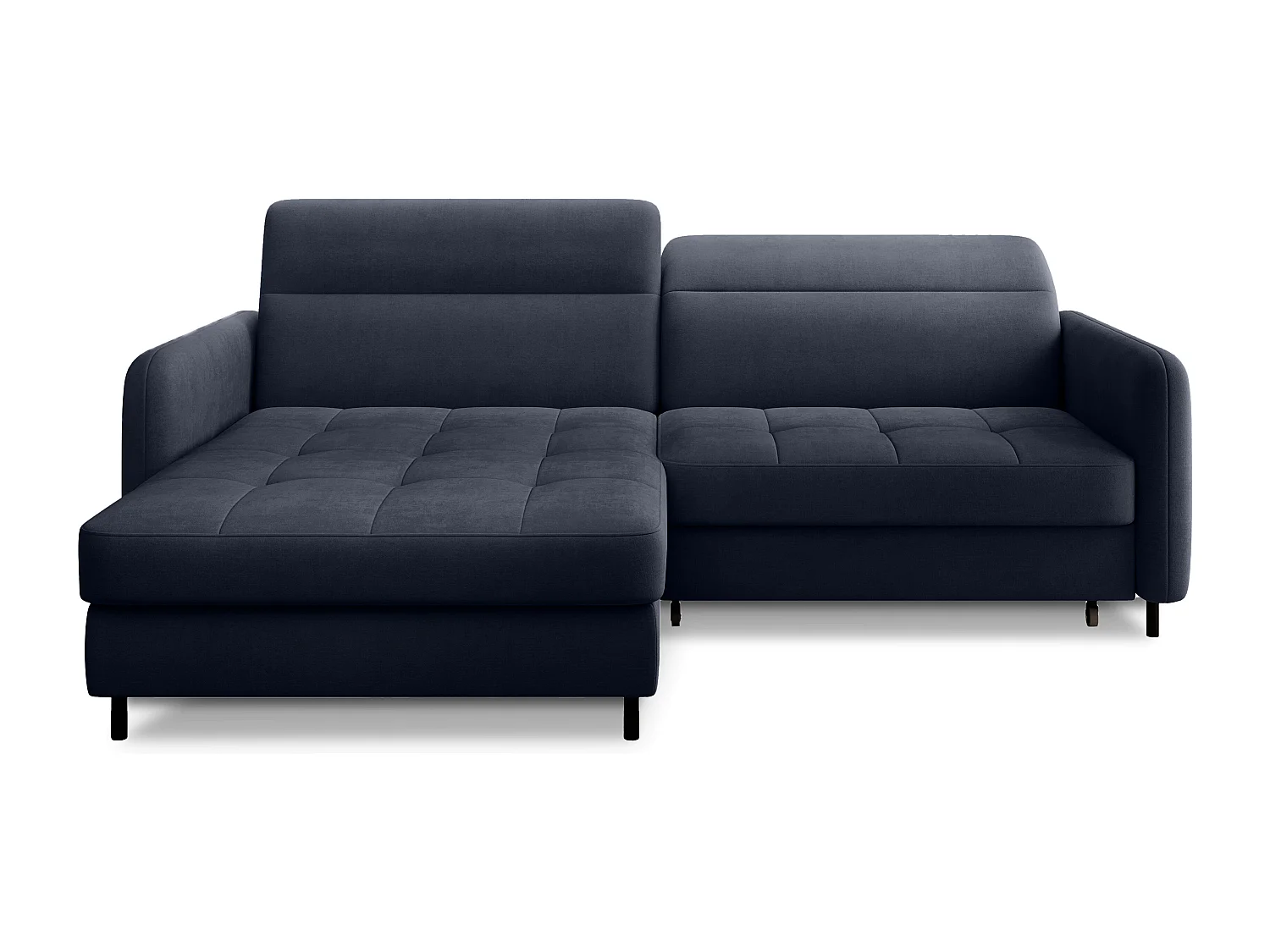 Petit canapé d’angle convertible tissu Kunder-Bleu turquin-angle gauche