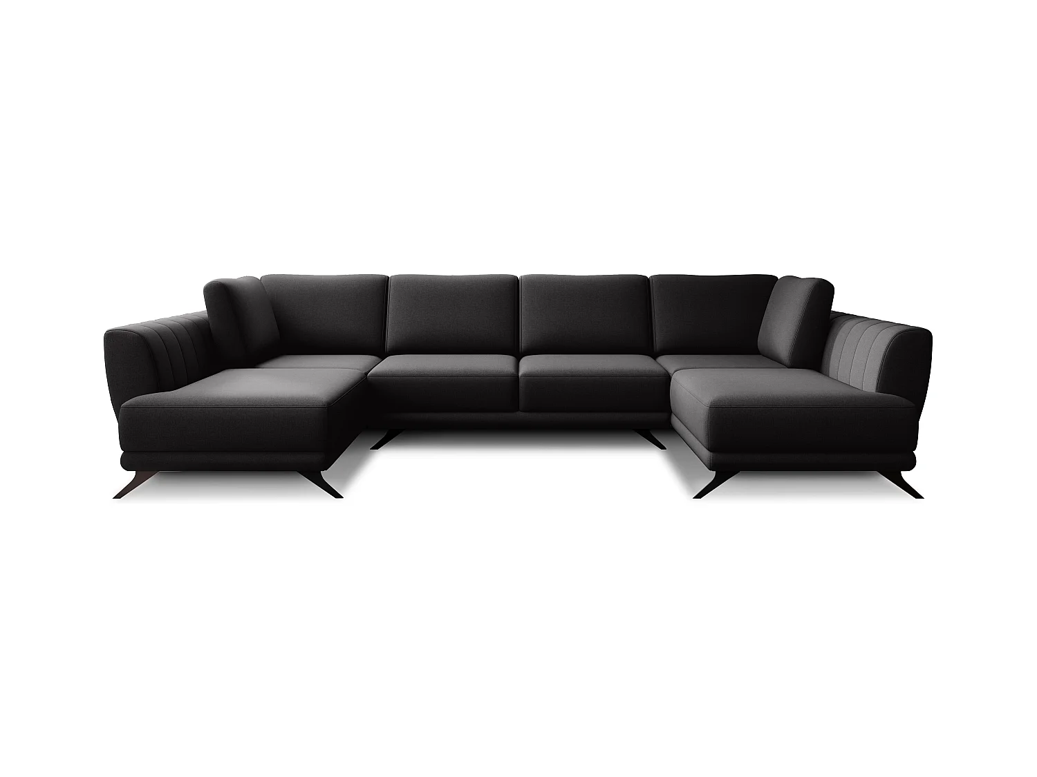 Canapé panoramique LARGOS – Tissu-Noir