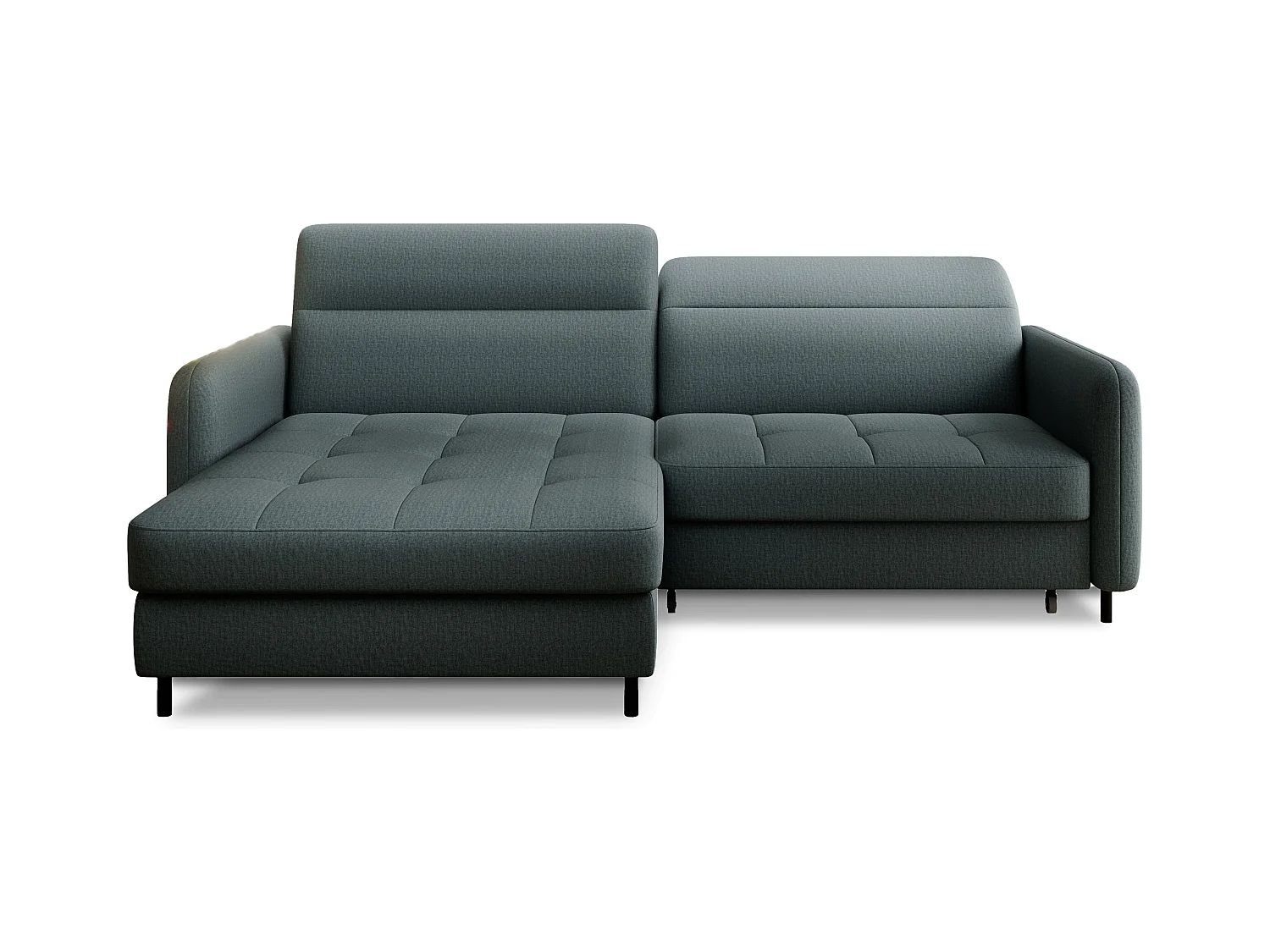 Petit canapé d’angle convertible tissu Kunder-Vert céladon-angle gauche