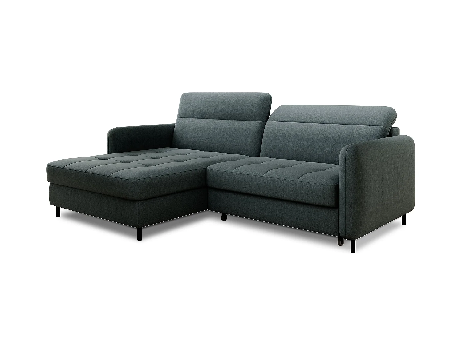 Petit canapé d’angle convertible tissu Kunder-Vert céladon-angle gauche