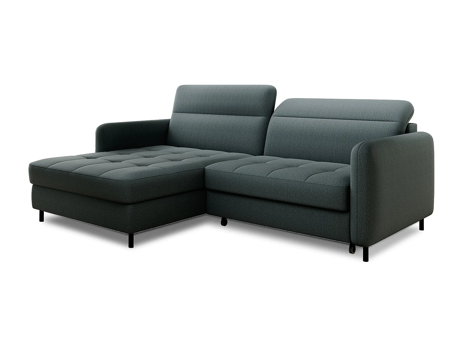 Petit canapé d’angle convertible tissu Kunder-Vert céladon-angle gauche