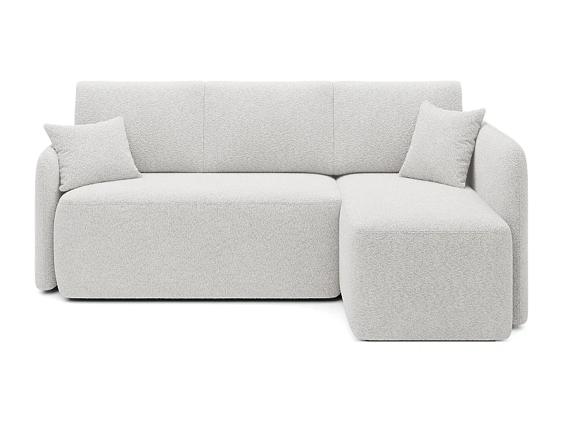 Petit canapé d'angle en tissu convertible avec coffre Takin 206cm-Blanc-angle droit