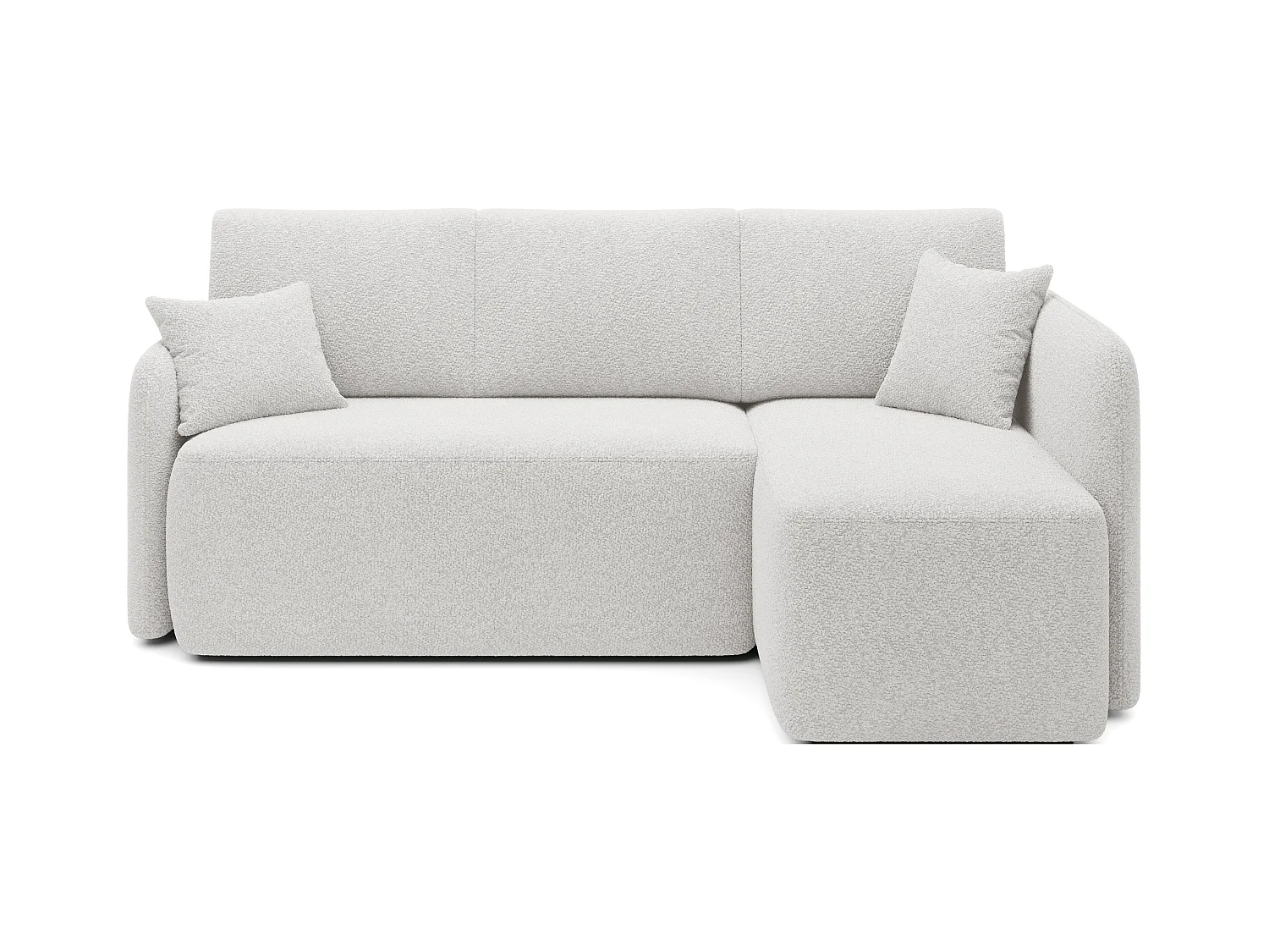 Petit canapé d'angle en tissu convertible avec coffre Takin 206cm-Blanc-angle droit