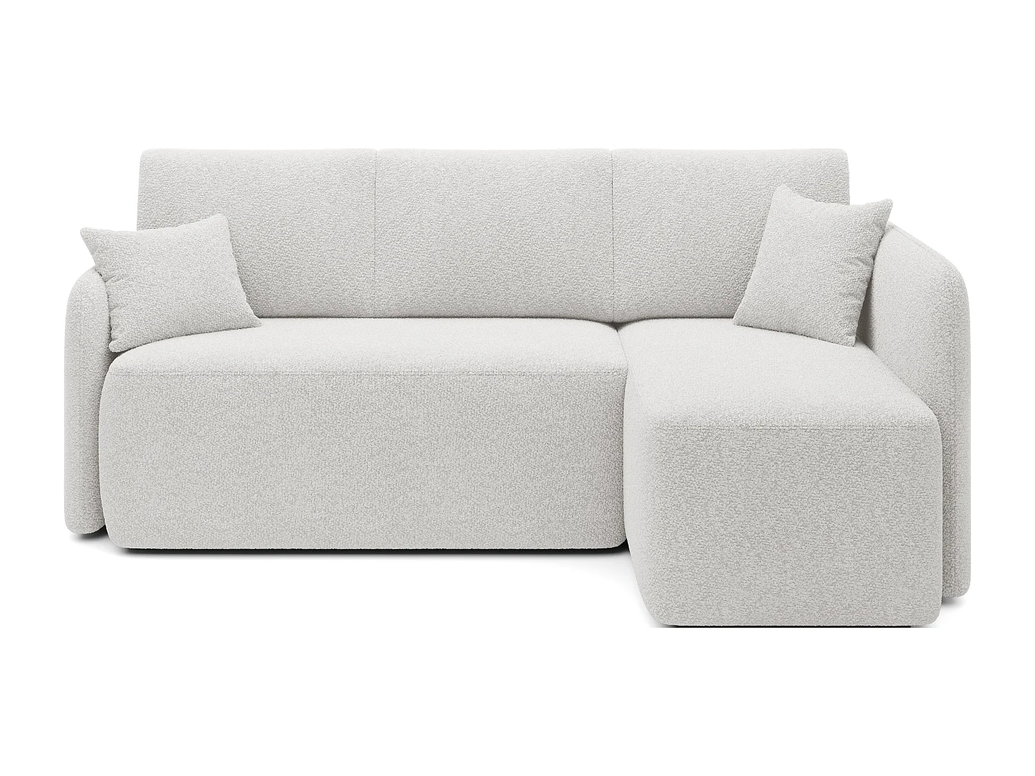 Petit canapé d'angle en tissu convertible avec coffre Takin 206cm-Blanc-angle droit