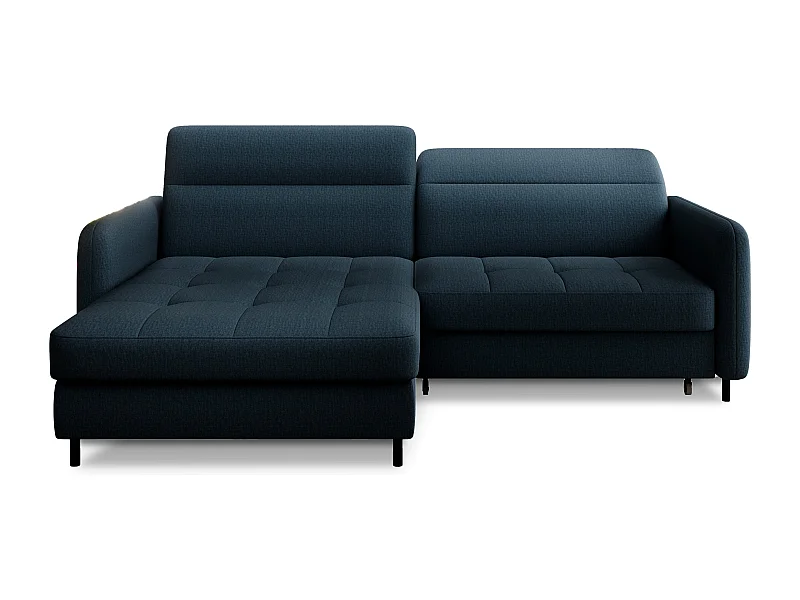 Petit canapé d’angle convertible tissu Kunder-Bleu pétrole-angle gauche