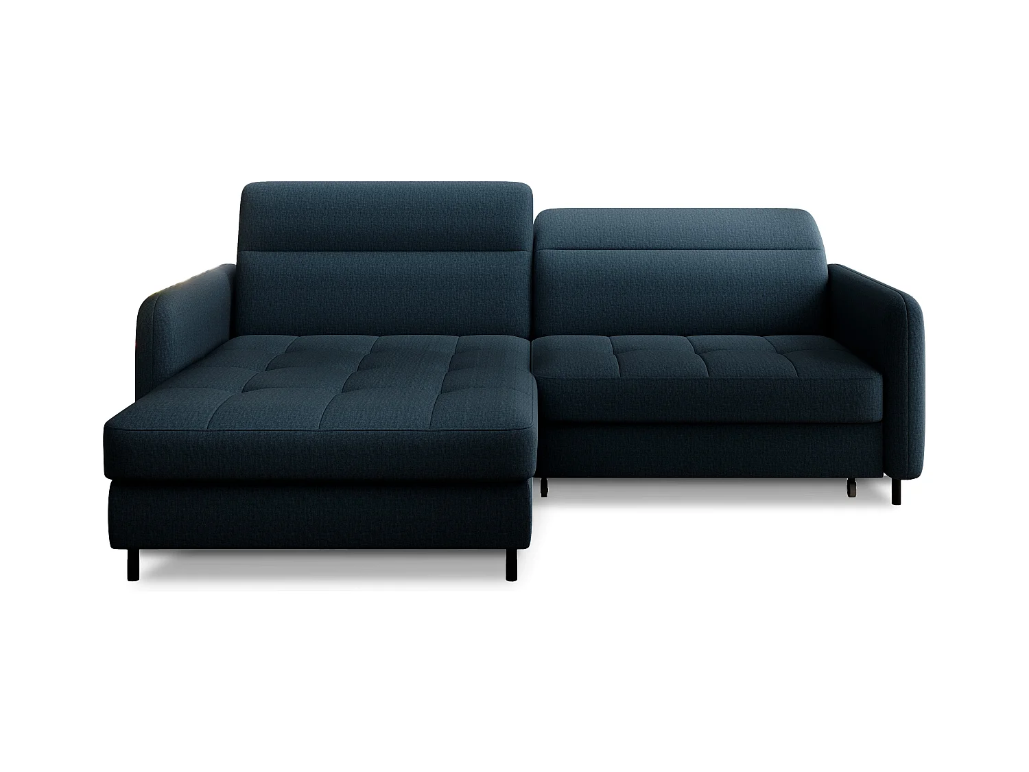 Petit canapé d’angle convertible tissu Kunder-Bleu pétrole-angle gauche