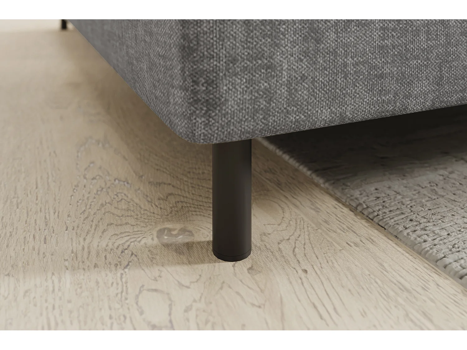 Petit canapé d'angle en tissu convertible avec coffre BOREA 208cm-Gris-angle gauche