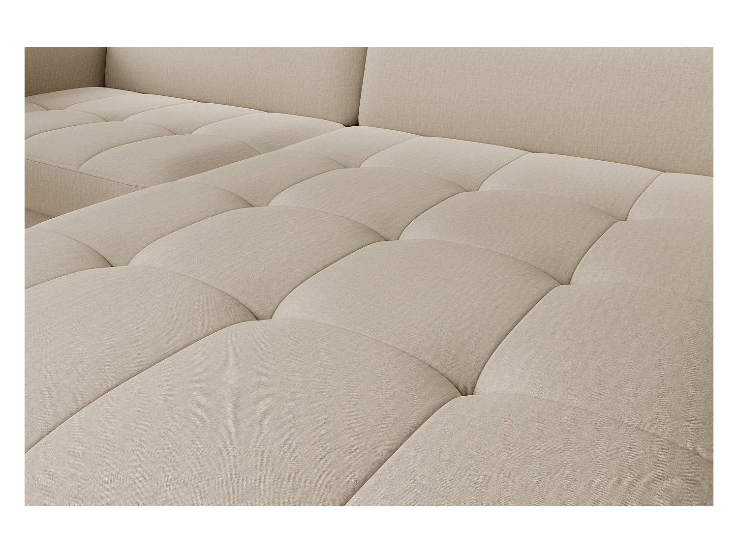 Kleine omvormbare hoekbank in Kunder-stof-Kleur Beige-juiste hoek