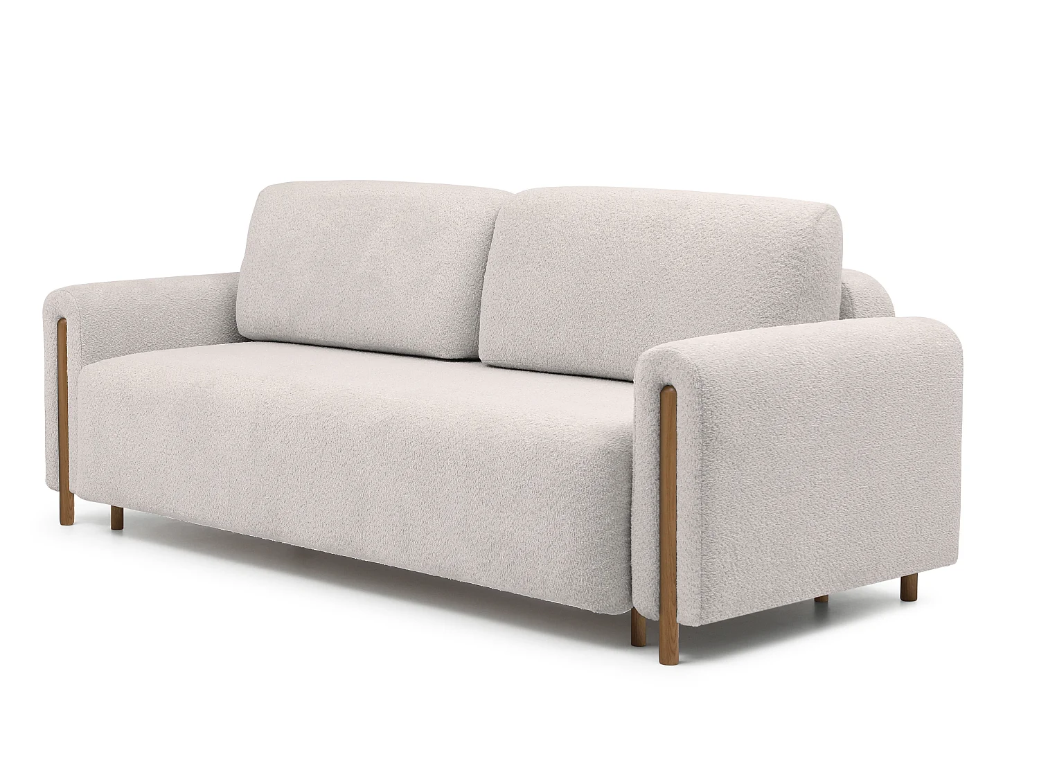 Canapé convertible 3 places en tissu beige