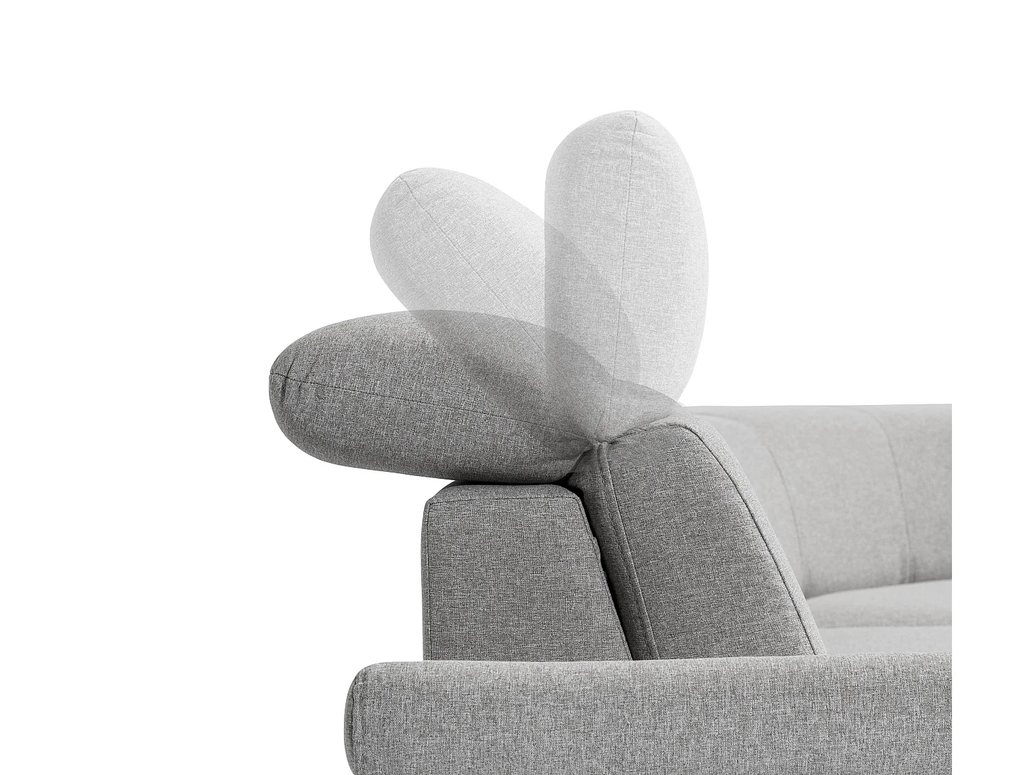 Canapé d'angle réversible et convertible velours Neo - Pieds acier chromé-Gris clair/Vert