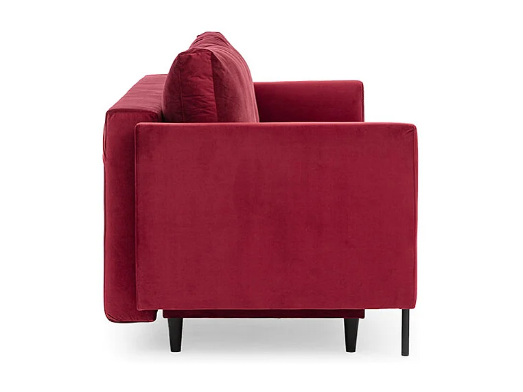 Canapé convertible en velours ROBBY – Rangement et pieds métal noir-Vert épinard