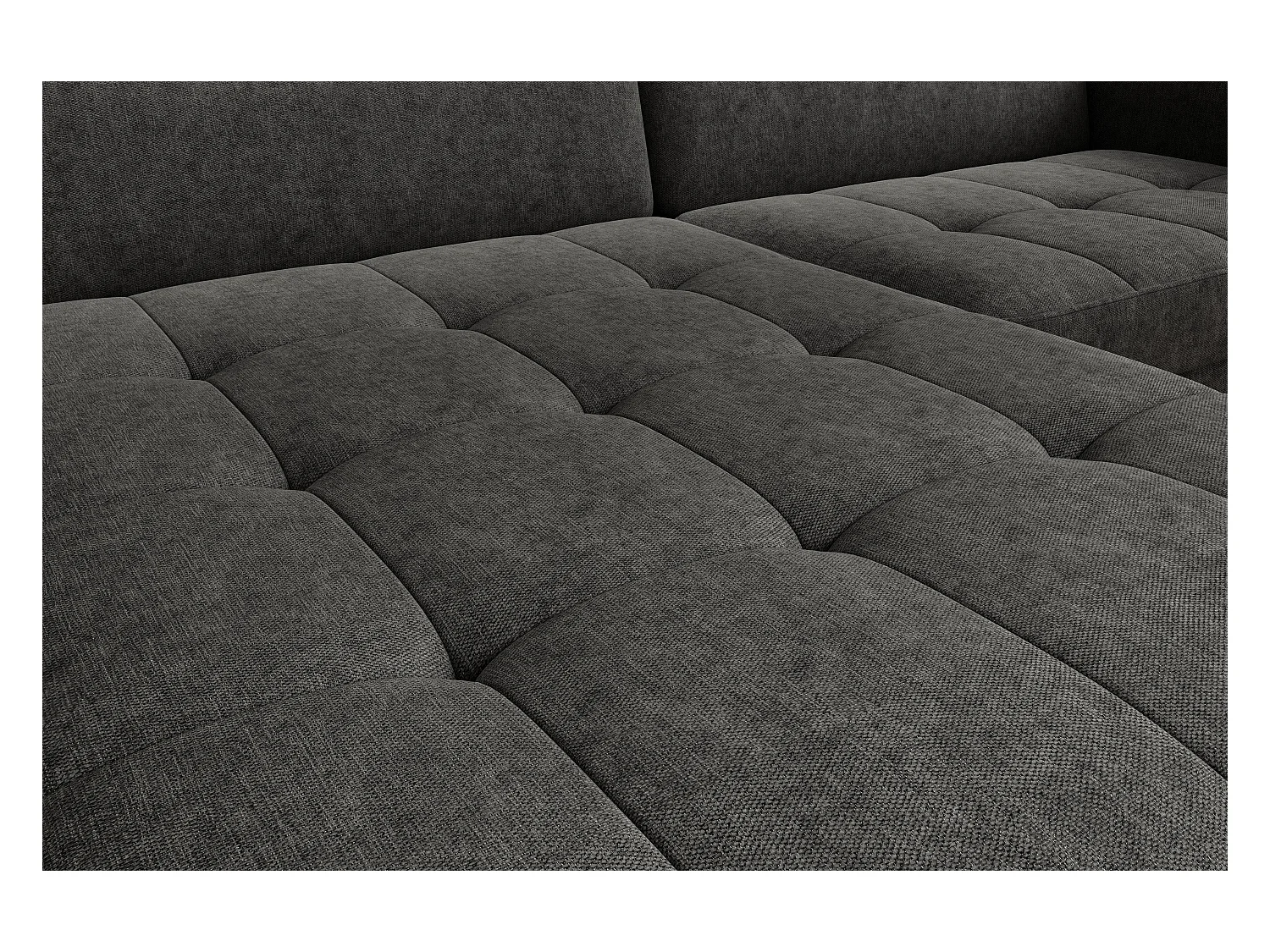 Petit canapé d’angle convertible tissu Kunder-Gris foncé-angle gauche