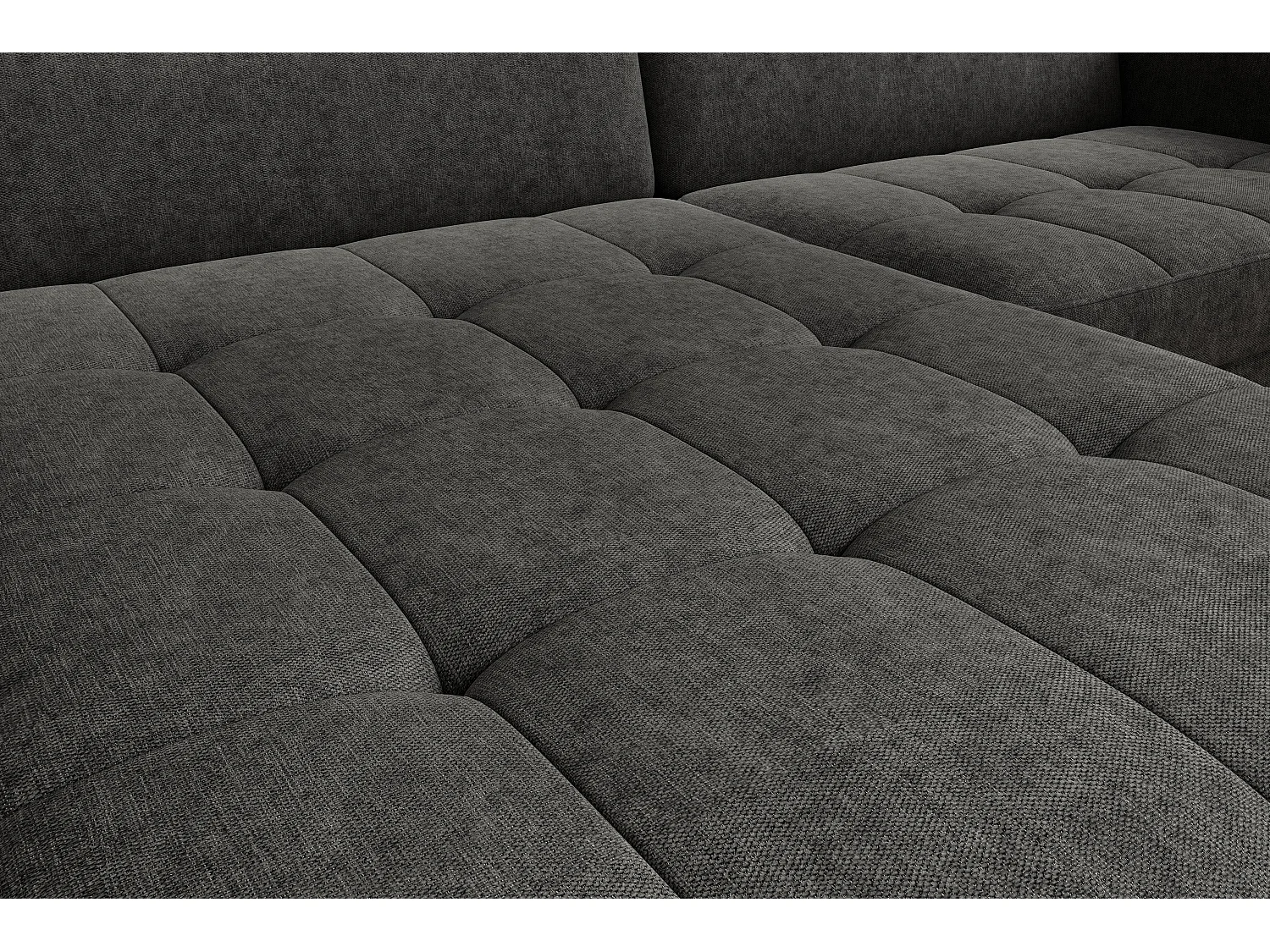 Petit canapé d’angle convertible tissu Kunder-Gris foncé-angle gauche