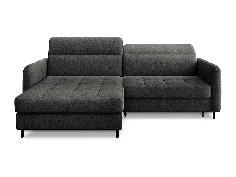 Petit canapé d’angle convertible tissu Kunder-Gris foncé-angle gauche