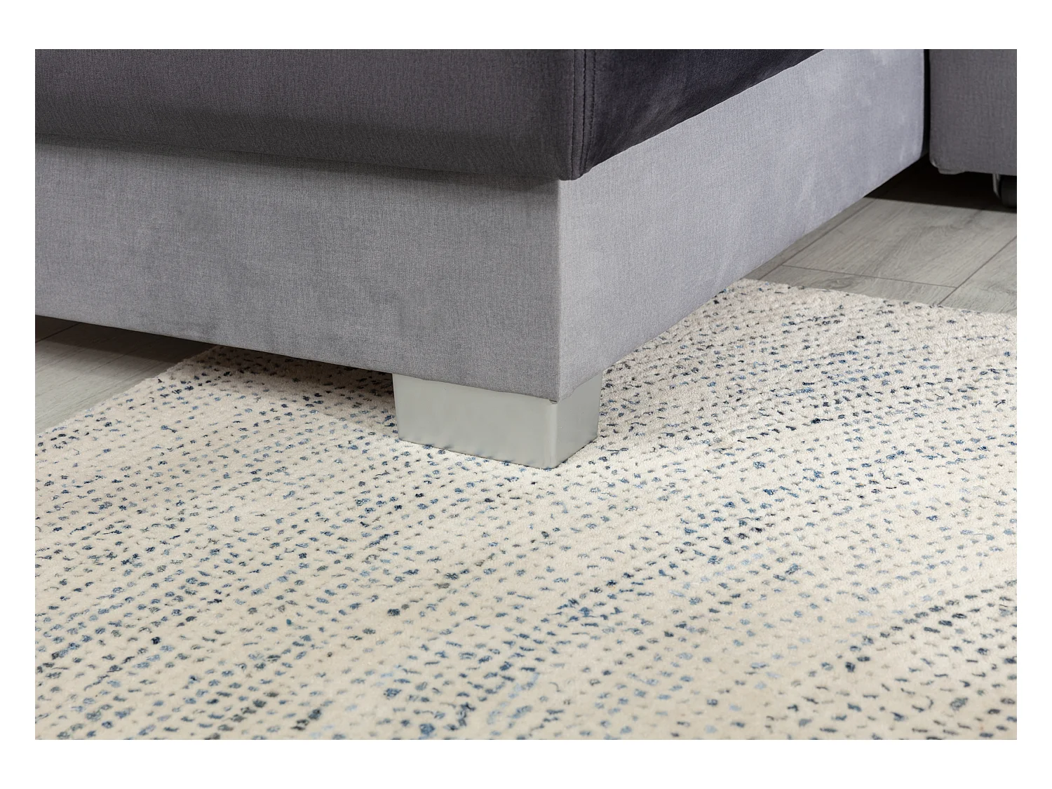 Canapé panoramique convertible HOUSTON en velours avec coffre de rangement-Vert clair-Coffre à droite