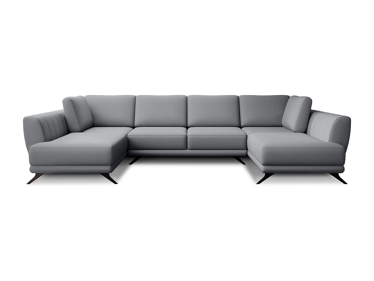 Canapé panoramique LARGOS – Tissu-Gris clair