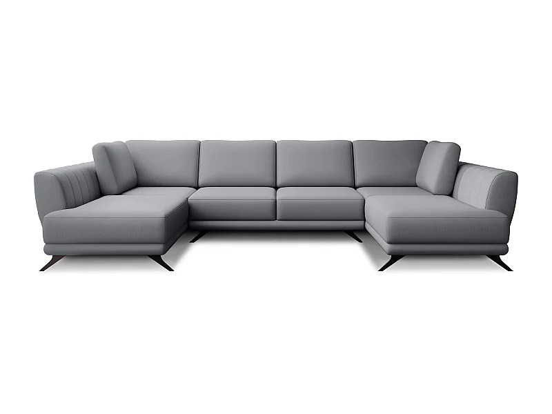 Canapé panoramique LARGOS – Tissu-Gris clair