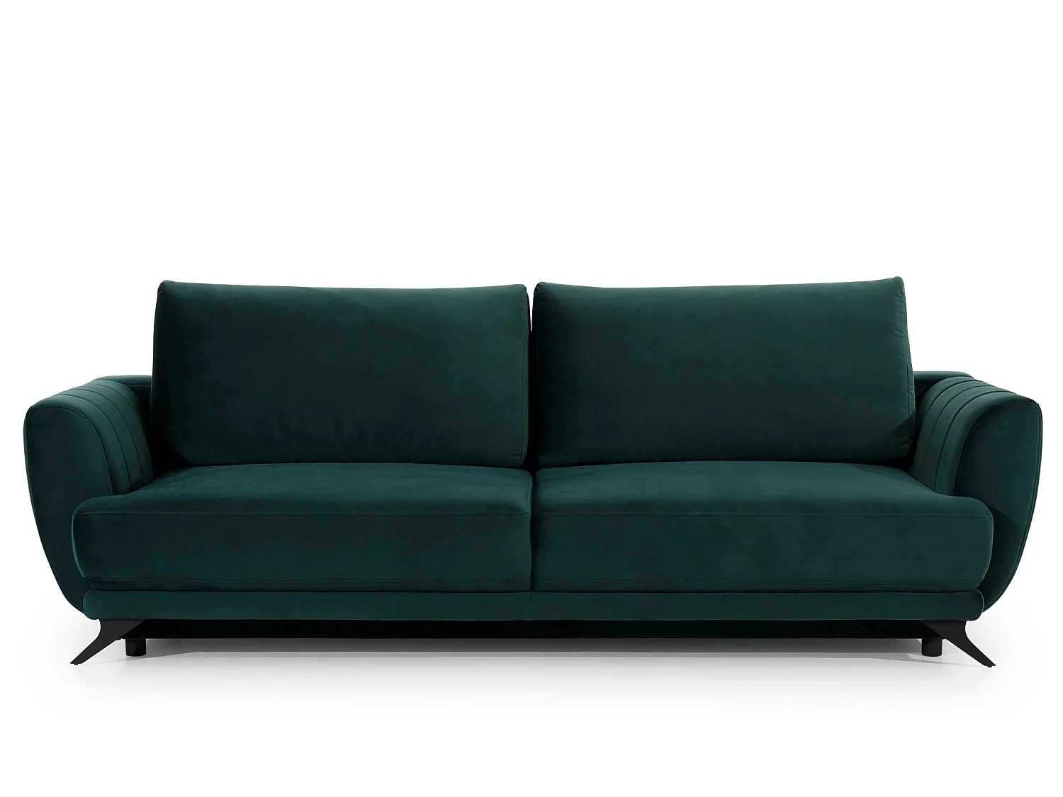 Canapé convertible 3 places en tissu vert foncé MAGY