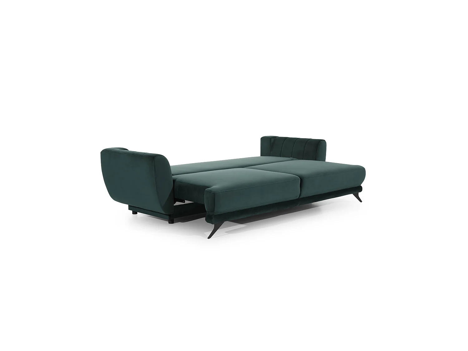 Canapé convertible 3 places en tissu vert foncé MAGY