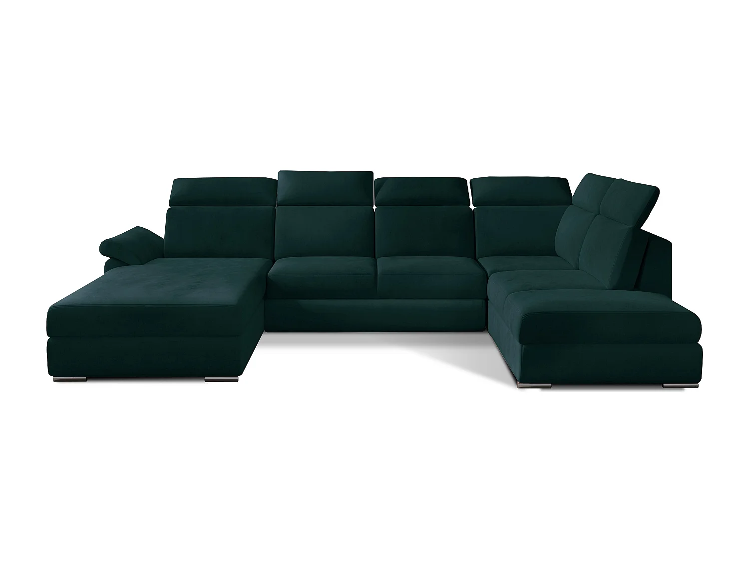 LEVANO fluwelen panoramische slaapbank - Opbergruimte en verstelbare hoofdsteunen-Kleur -Opslagruimte naar links