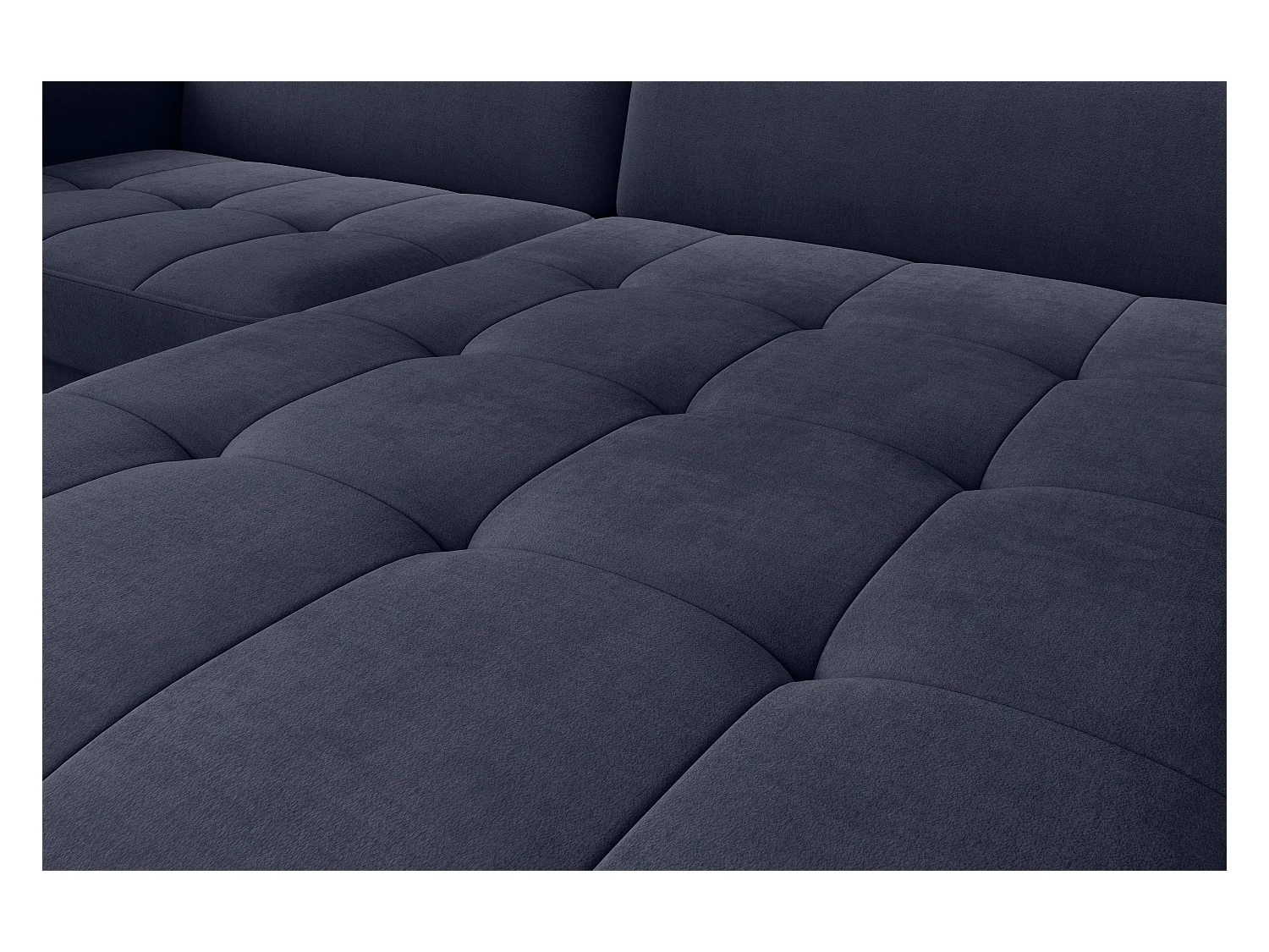 Petit canapé d’angle convertible tissu Kunder-Bleu turquin-angle droit