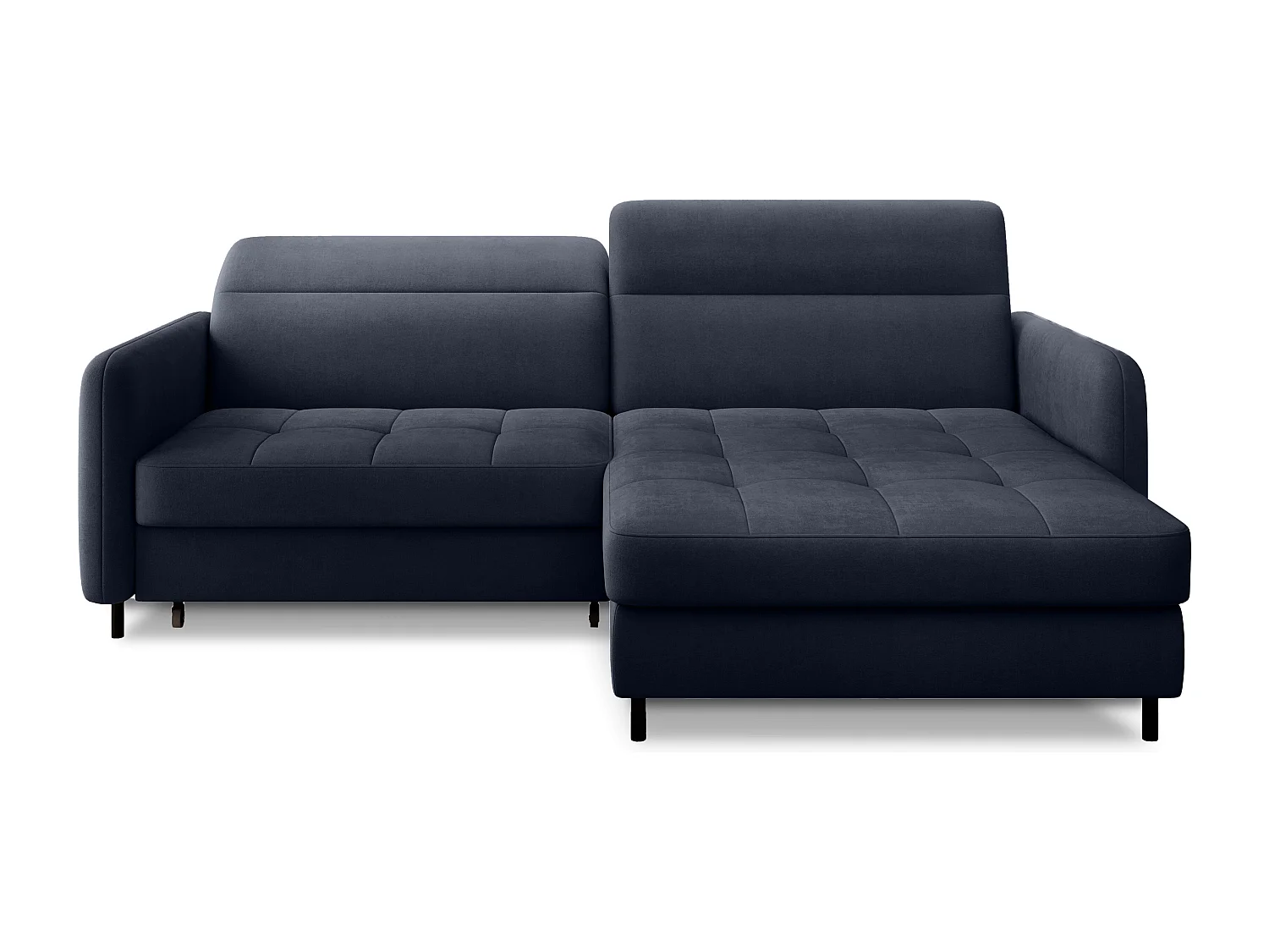 Petit canapé d’angle convertible tissu Kunder-Bleu turquin-angle droit