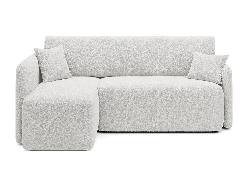 Takin 206 cm omvormbare stoffen hoekbank met opbergruimte-Kleur Wit-linkerhoek